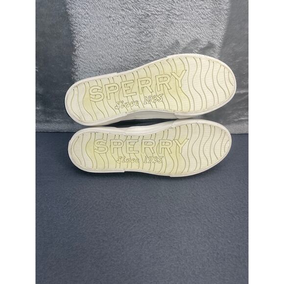 Sperry Pier Side Gray Leather Perforated Slip On Loafer Sneaker Women 7 - Picture 6 of 7